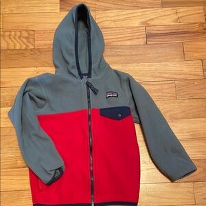 Patagonia Kids' Red and Gray Hoodie